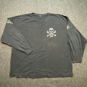 Warrior XII Pirate Skull Mens 2XL Black Hoist The Black Flag Long Sleeve T-Shirt